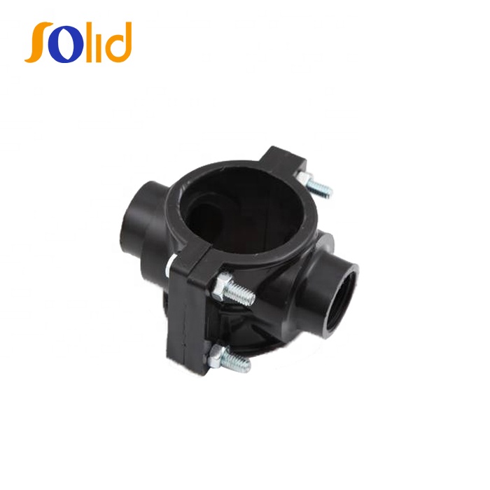 HDPE Plastic PP Clamp Saddle Double Outlet Saddle (Galvanized) Bolt & Nut