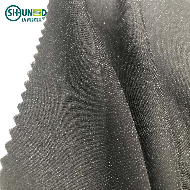 Best service enzyme wash 100 polyester 30gsm low stretch woven fusible interlining fabric fusible 1/1 structure / high quality