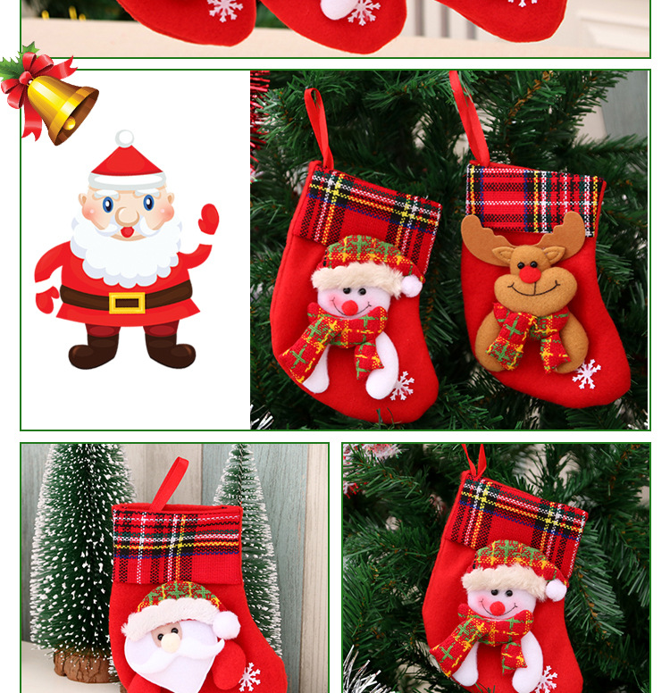 Hot Christmas Gift Christmas Stocking Sock Santa Claus Xmas Tree Hanging Decor Christmas Stockings Candy Gift Bag Navidad