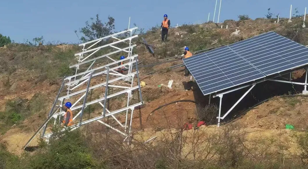 Ground Solar Energy Bracket PV Ground Mounting Structures System with Ground Screw