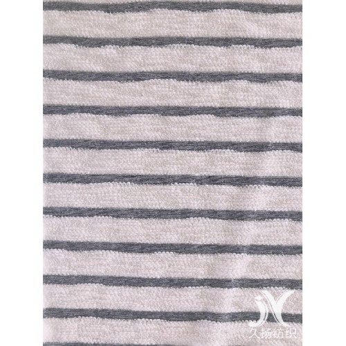 Branco Slub Stripe Francês Terry Knit