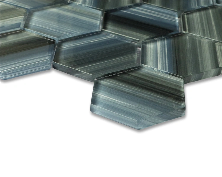 Glossy Glass Hexagon Mosaic for Outdoor Swimming Pool