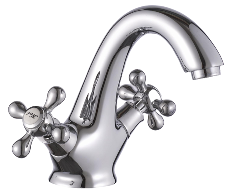 Double Handle Hot And Cold Water Flexible Spray, Wall Mount Stainless Steel Kitchen Sink Mixer Faucet