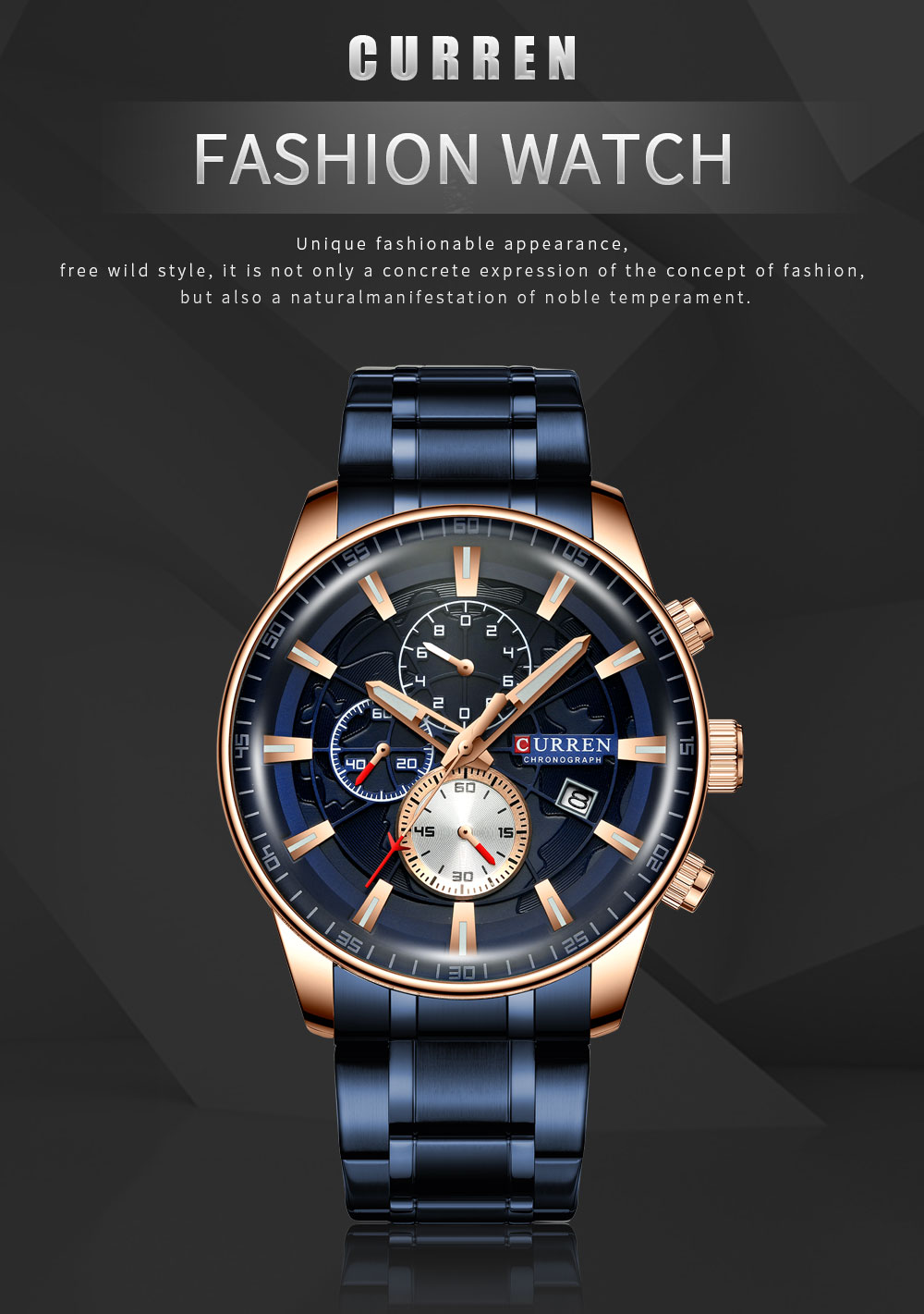 CURREN 8362 Men's Watches Quartz Wristwatches Chronograph Business Watch Sports Stainless Steel Relogio Masculino