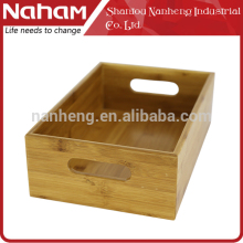 NAHAM natural bamboo storage basket with handle