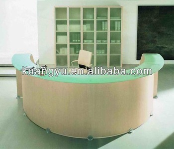 information desk,half round desks,curved glass desk