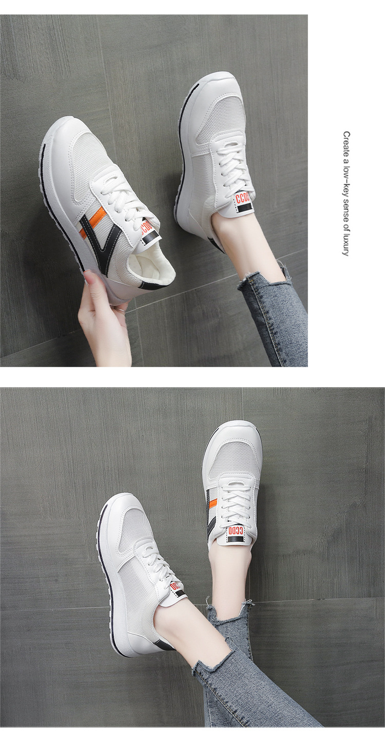 Women's spring and summer breathable casual light sports shoes all-match white net shoes wholesale