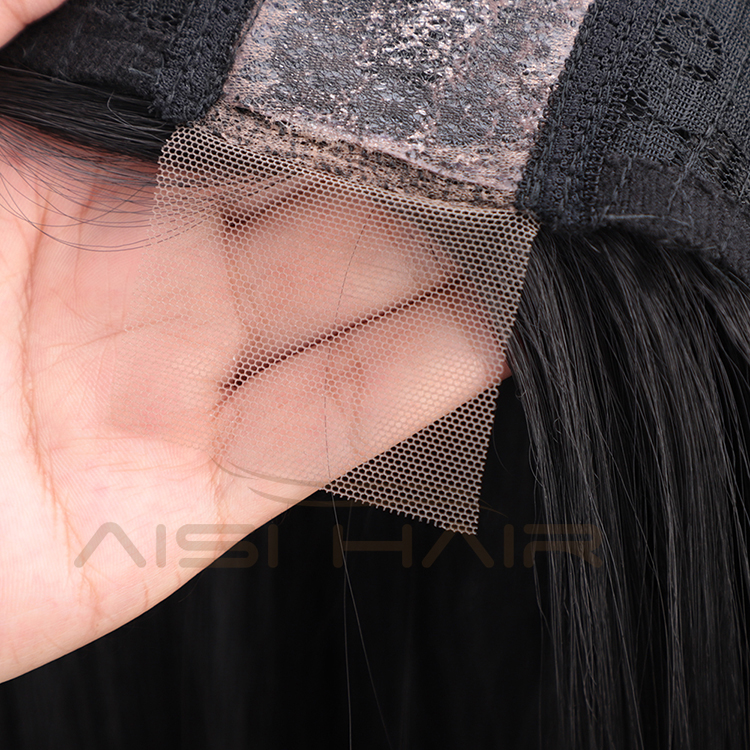 Aisi Hair Long Silky Straight Middle Part Black Cosplay Party Wig Lace Front Synthetic Fiber Hair Wigs For White Black Women