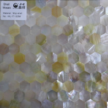 hexagon shape natural white colour MOP shell mosaic