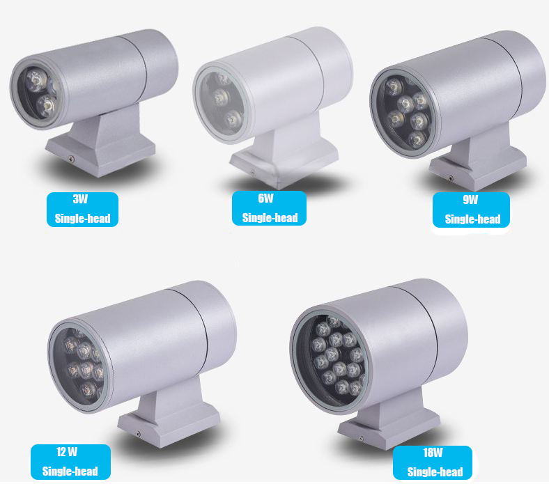 High quality 3000k 4000k up and down double head wall lamp aluminum led