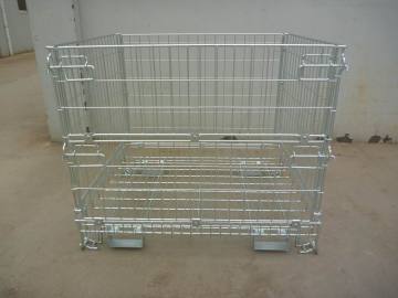 Collapsible storage wire mesh  container