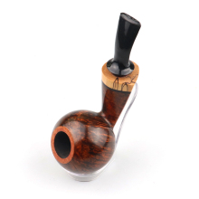 Spot new round head shape high-grade Briar smoking  pipe  wooden smoking pipe acrylic short handle