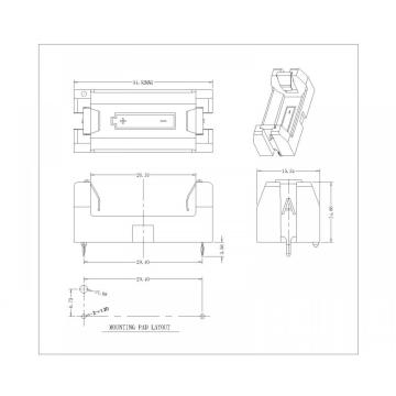 BBC-S-SN-A-1-2AA-017 Single 1-2AA Pil Tutucu THM