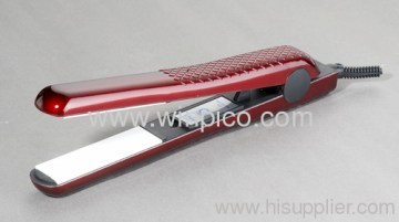 90w Ptc Heater Red Professional Ceramic Hair Straightener 