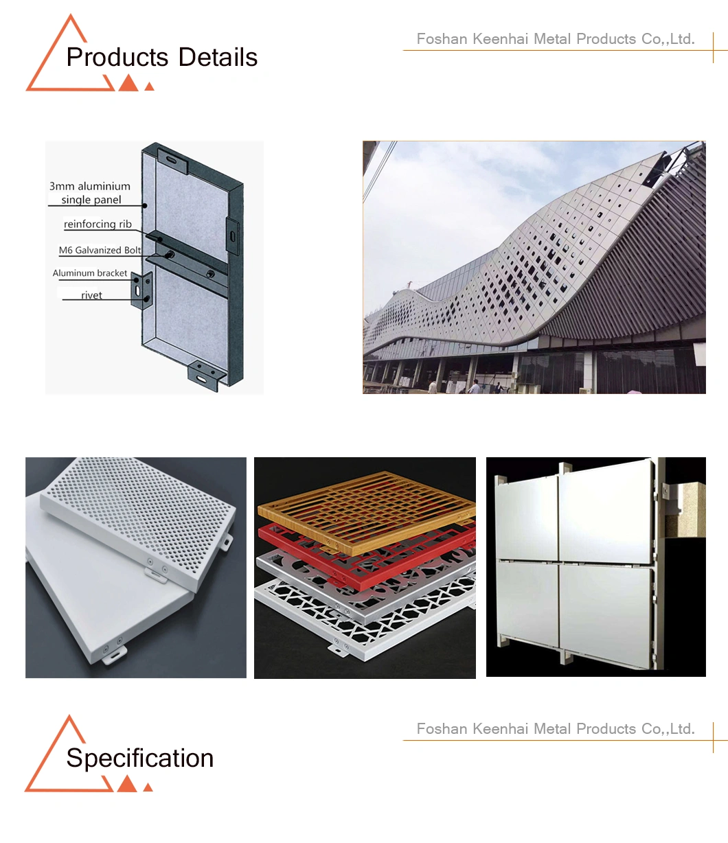 Outdoor Decorative Flat Aluminum Exterior Wall Cladding Panels (KH-EWC023)