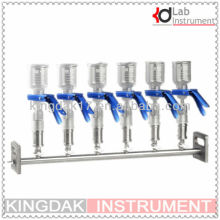 6-branches lab vacuum filtration/Manifolds Vacuum Filtration----Glass/stainless steel Funnel