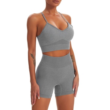 yoga shorts seamless set for women