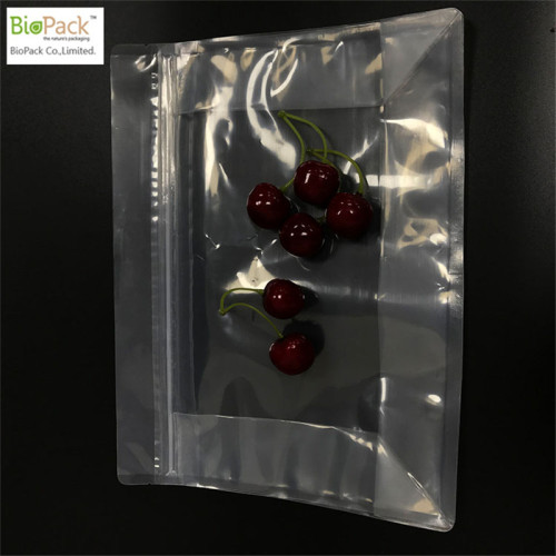Plast lynlås genanvendelig polylactid firkantet bundpose til snacks