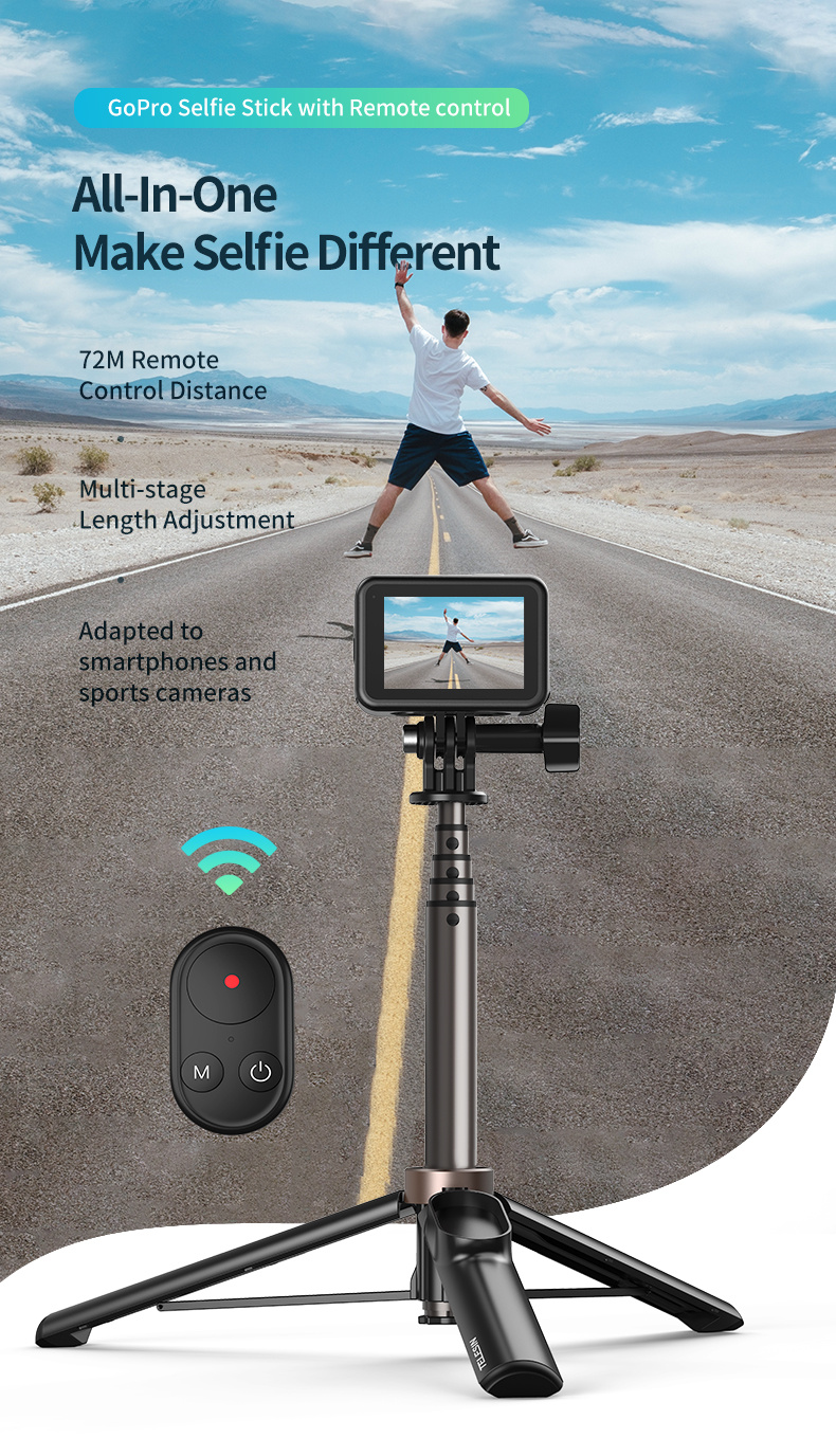 TELESIN WiFi Remote Control suitable for GoPro Hero 10 9 Max Hero 8 7 6 5 4 3 Black Hero 4 Session sports camera accessories