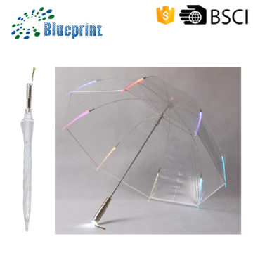 Light led flash clear led umbrella with torch clear led umbrella