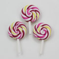 High Quality Beauty 10 Colors Kawaii Spiral Lollipop Candy Polymer Clay Cabochons Flatback For DIY Phone Decoration