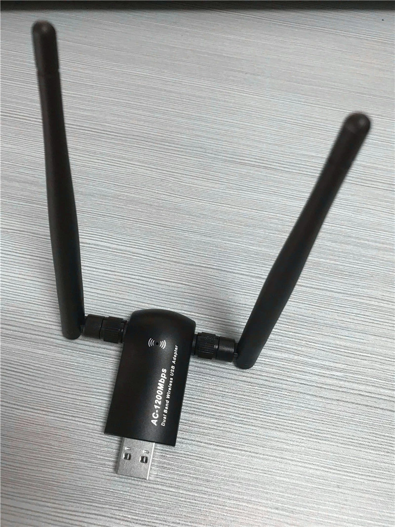 China Manufacturer 2.4GHz 5.8GHz 11AC Wireless Network Card 802.11AC 5dBi USB WiFi Adapter
