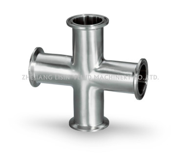 3A factory sell sanitary long-type clamped cross pipe fittings