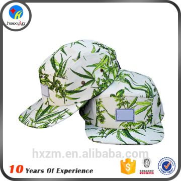 High quality printed pattern 5 panel cap hat custom