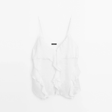 Women's ruffled detail camisole top