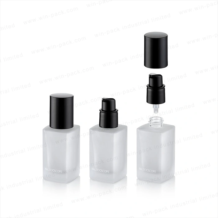 Winpack Square 30ml Frost Glass Cosmetic Foundation Bottle for Make up