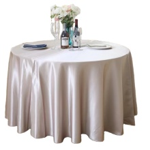 Silk Satin Sliver Round Tablecloth for Weddings
