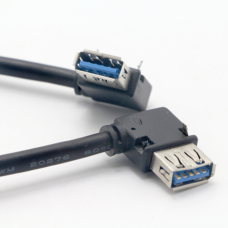 Panel de computadora Monte USB 3.0 Hembra con ángulo de 90 grados a un cable de deflectación de placa base para computadora para computadora