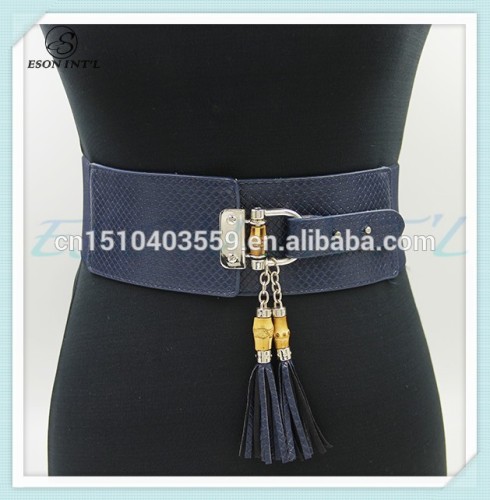 Cheap Women Red and Blue Elastic Belt, PU Belt, Lady Waist Belt