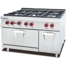 Commercial Cookware Gas Burner with Oven for Hotel Restaurant Kitchen
