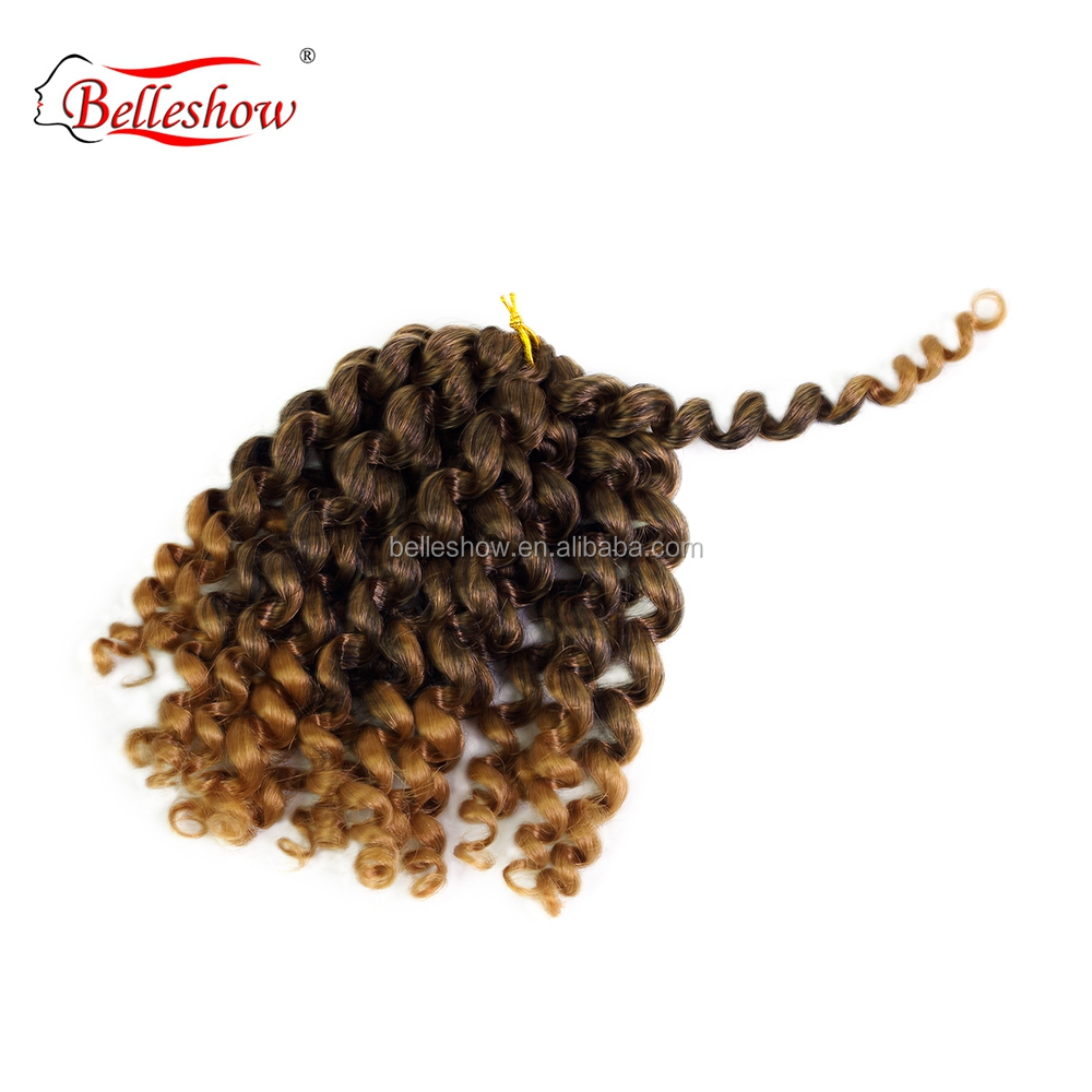 Hot sell Wholesale jamaican bounce crochet synthetic braiding hair  cheap jumpy wand curl curly crochet braids