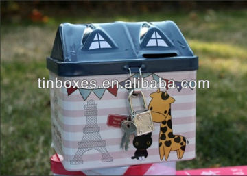 OEM colored house shaped gift tin box
OEM colored house shaped gift tin box