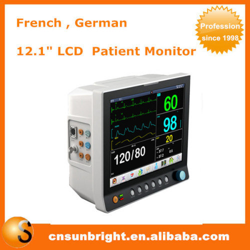 12" ICU Patient Monitor 6 parameter Vital Sign ECG NIBP RESP TEMP SPO2 Pressure