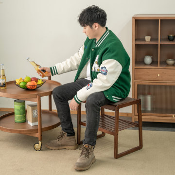 Hollow Out Moisture-proof Bamboo Bathroom Stool