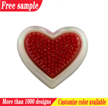 Fashion plastic accessories heart shape shoe plastic charms