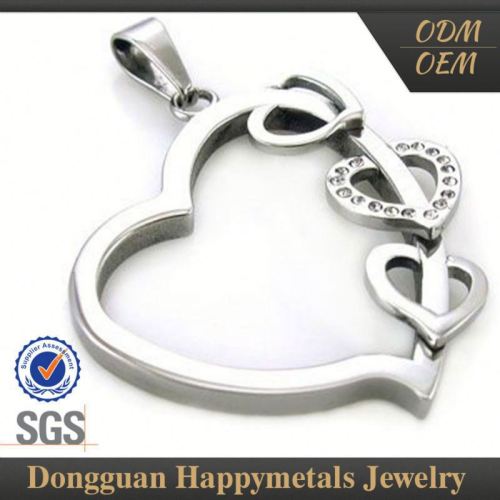 Newest Latest Designs Stainless Steel Pendant Platinum Cz For Women