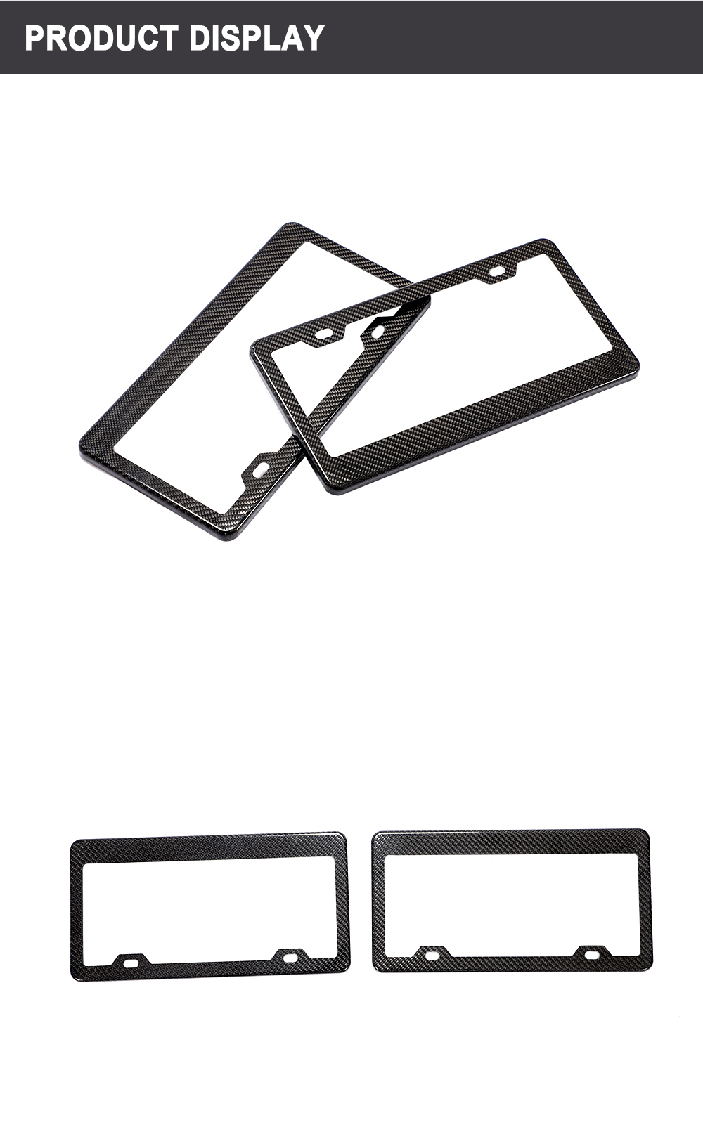 Universal Dry Carbon Fiber License Plate Frame for BMW 1M M2 M3 M4 M5 M6 M8 G8x Custom Logo