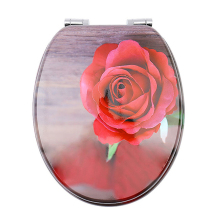 Wooden Toilet Seat-Durable MDF Toilet Seat with rose-pattern