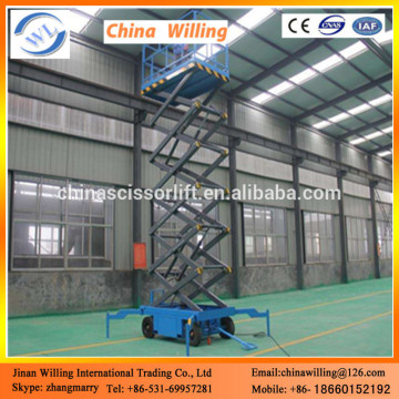 Movable scissors lift home and warehouse scissor elevator