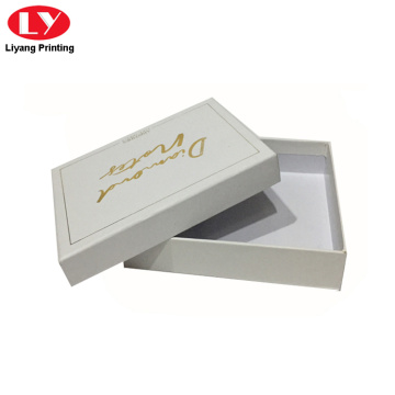 White Cardboard Gift Box With Gold Stamping Logo