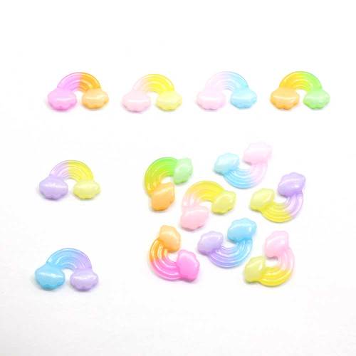 100 stks Kleurverloop Hars Wolk Plaksteen Cabochon Miniatuur Art DIY Scrapbooking Haar Boog Centrum