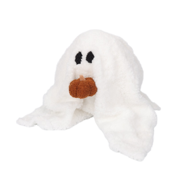 30cm White Cotton Ghost Pumpkin Plush Pillow - Halloween Ghost Toy and Decorative Doll