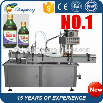 Automatic alcohol filling pluging and capping machine,aluminum screw capping head, bottle liquid detergent filling machine