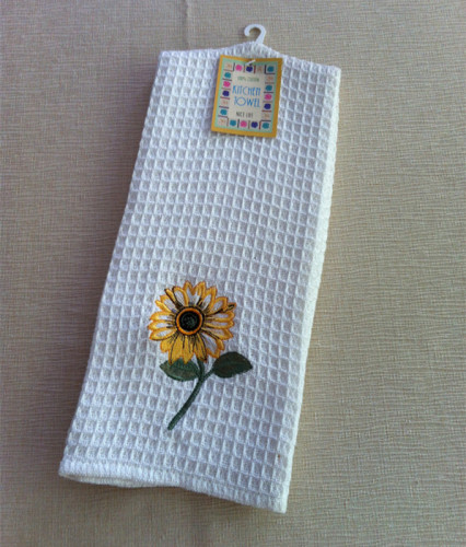 100% Cotton Flower Pattern Embroidery Tea Towel