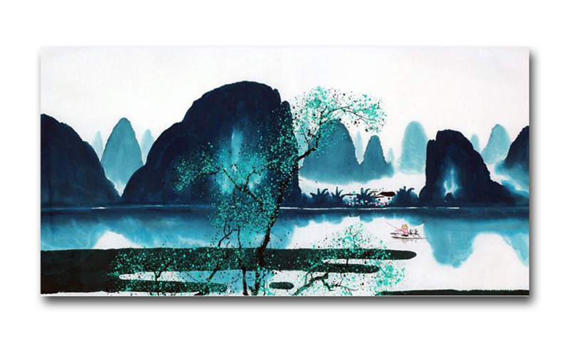 Home Decoration Beautiful Landscape Chinese Ink Painting Mountain Wall Art