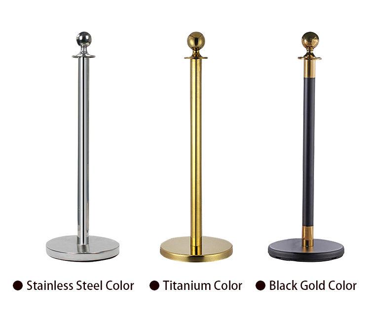 Hot sale cheap price stainless queue management pole for Public place queue manager belt stanchion